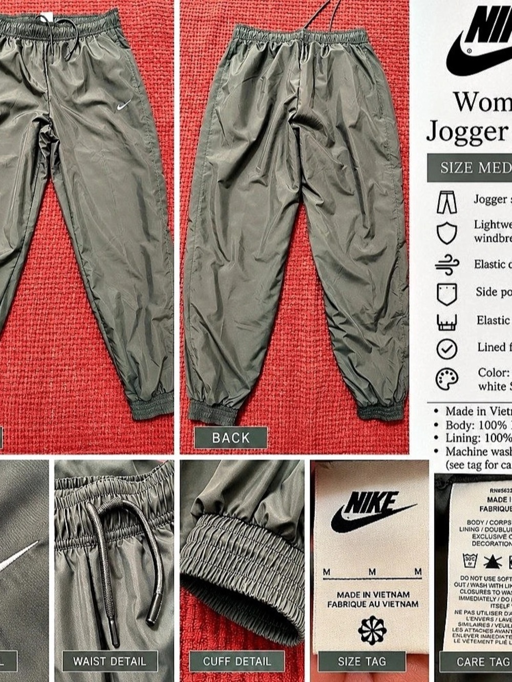 Women Nike Jogger Pants Gray Medium